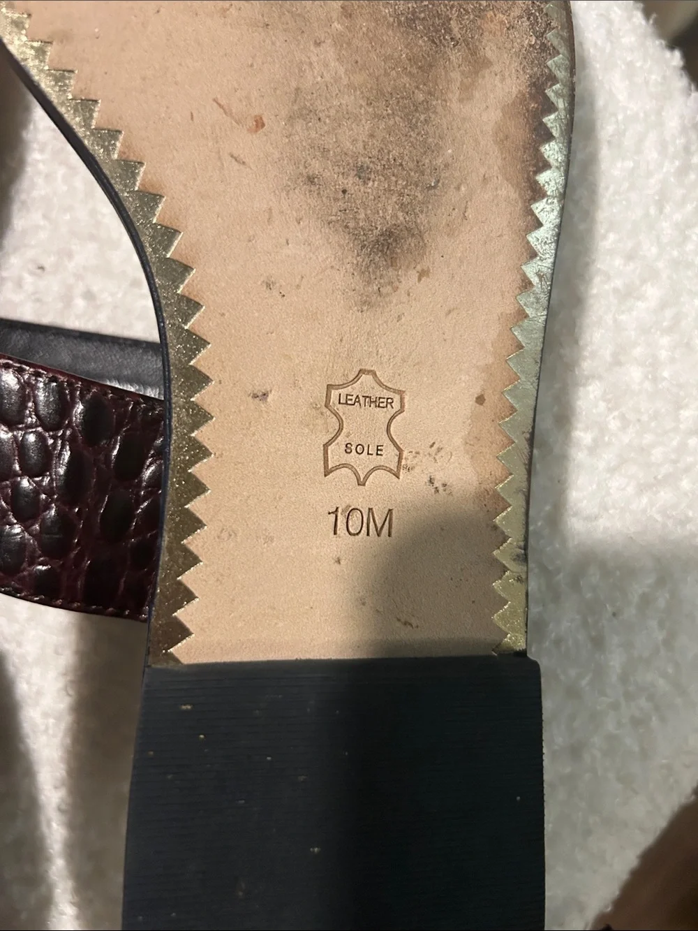 Tory Burch Blush Suede & Dark Brown Croc-Embossed Sandals